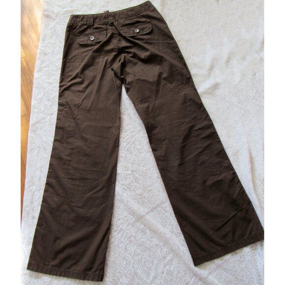 Esprit Women Brown Cargo Pants mid rise wide leg, sz. 8,Cotton - Picture 2 of 5